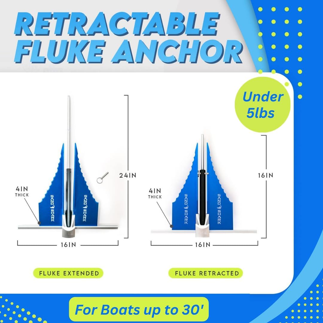 Fluke Anchor by Sandshark – Premium Anchor for Boats & Pontoons