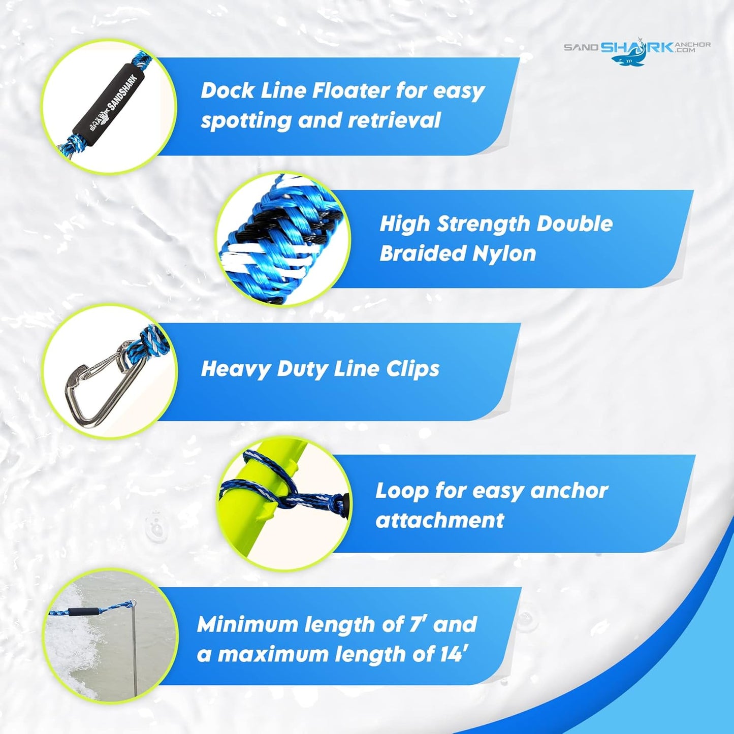 7-21 ft Heavy Duty Bungee Dock Line - The Ultimate Anchoring Solution for Your Watercraft