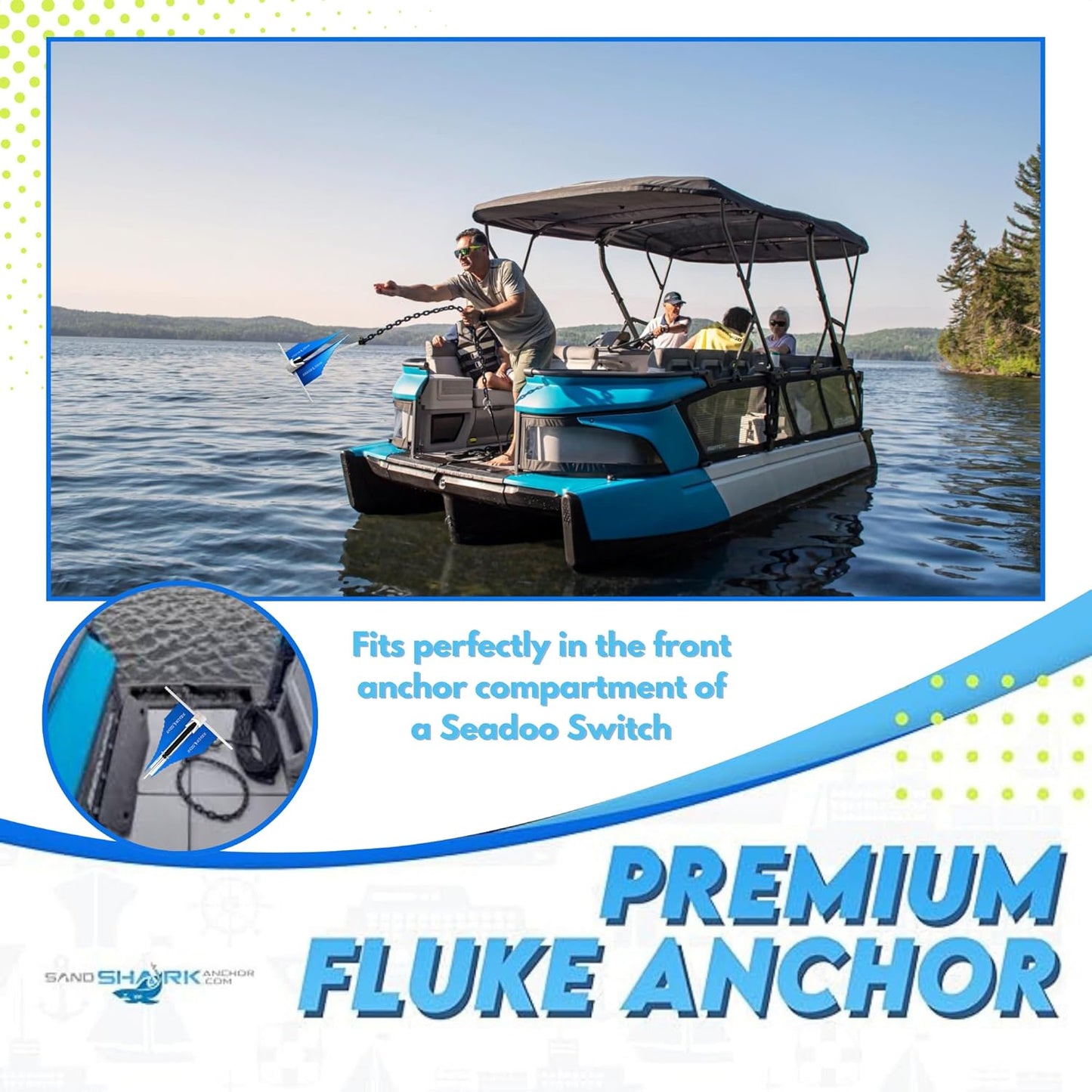 Fluke Anchor by Sandshark – Premium Anchor for Boats & Pontoons