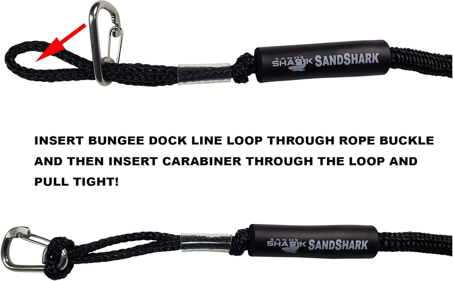 2PK SandShark Carabiner Clips 5/16" (8mm) - Stainless Steel Clip for Boat Lines