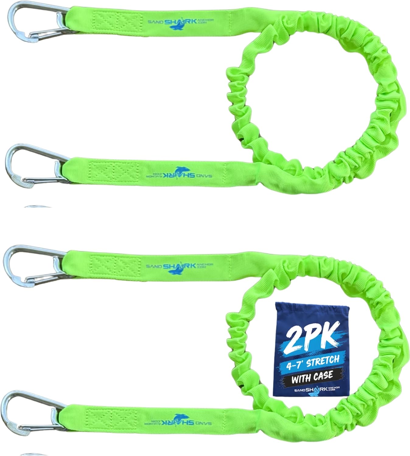 SandShark Premium Flat Bungee Anchor Line – Stretches 7-14