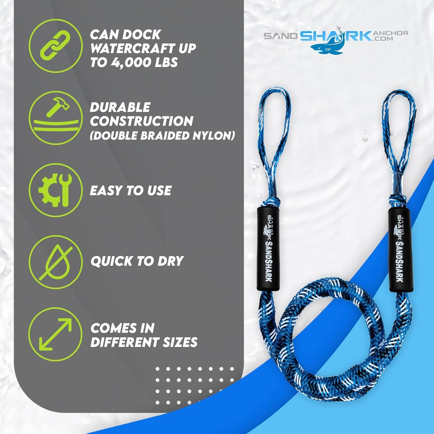 5-7 ft Bungee Dock Line  - The Ultimate Docking Solution for Your Watercraft