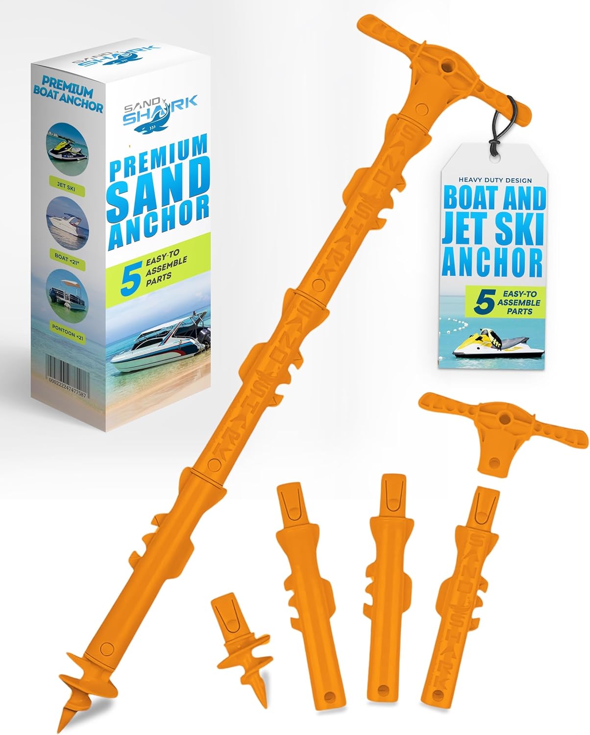 Sport Anchor - Shallow Water Anchor Pole for Boats and PWC. Easy Storage, High-Strength ABS (4' tall)