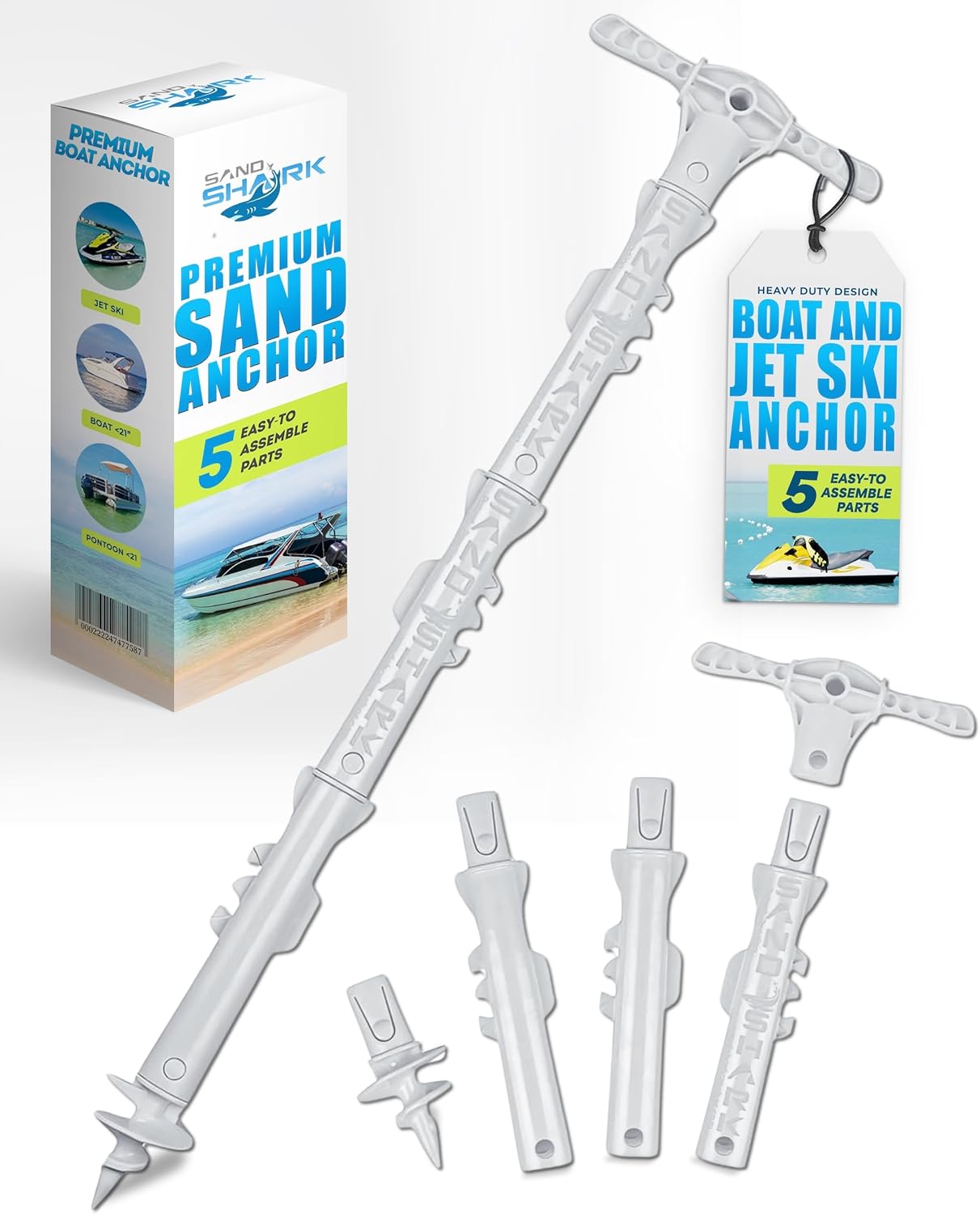 Sport Anchor - Shallow Water Anchor Pole for Boats and PWC. Easy Storage, High-Strength ABS (4' tall)