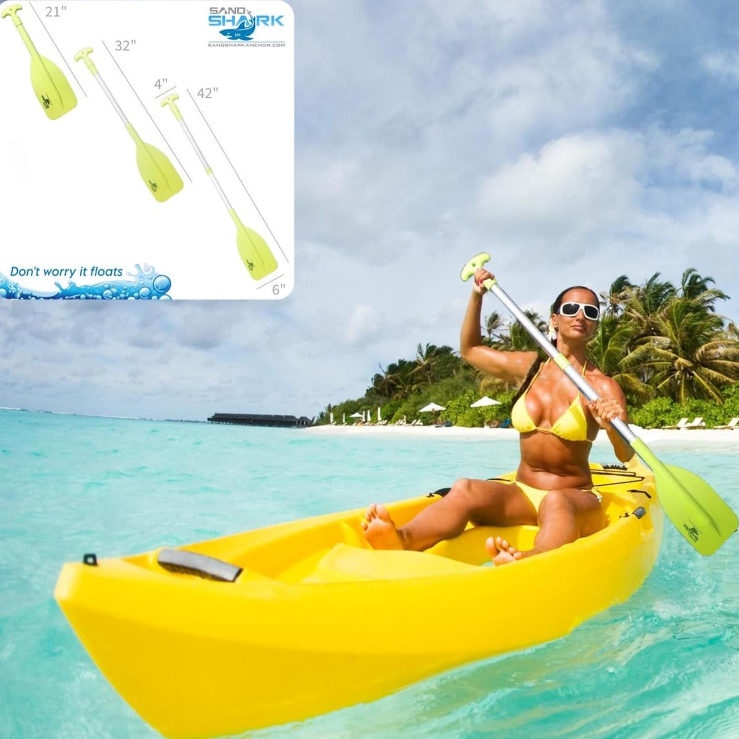 Premium Telescoping Emergency Boat Paddle- 22''-42'',