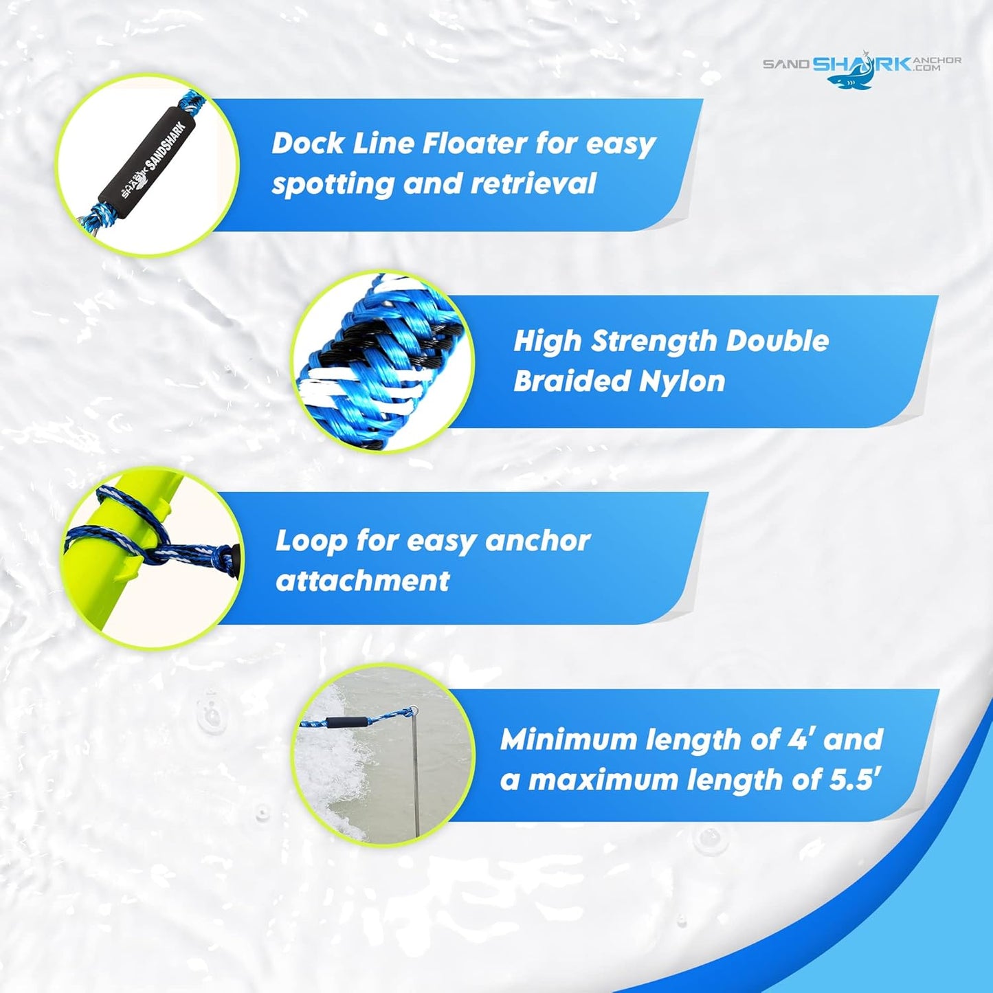 4-5.5 ft Bungee Dock Line – Ultimate Stretch and Security for your Watercraft