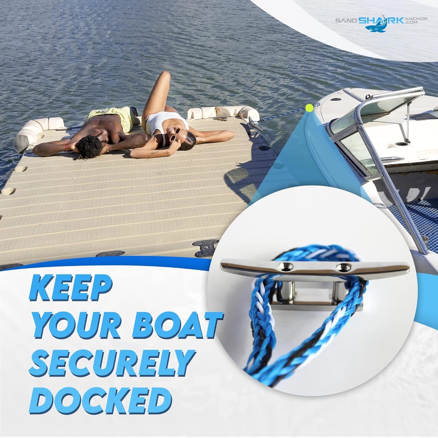 4-5.5 ft Bungee Dock Line – Ultimate Stretch and Security for your Watercraft