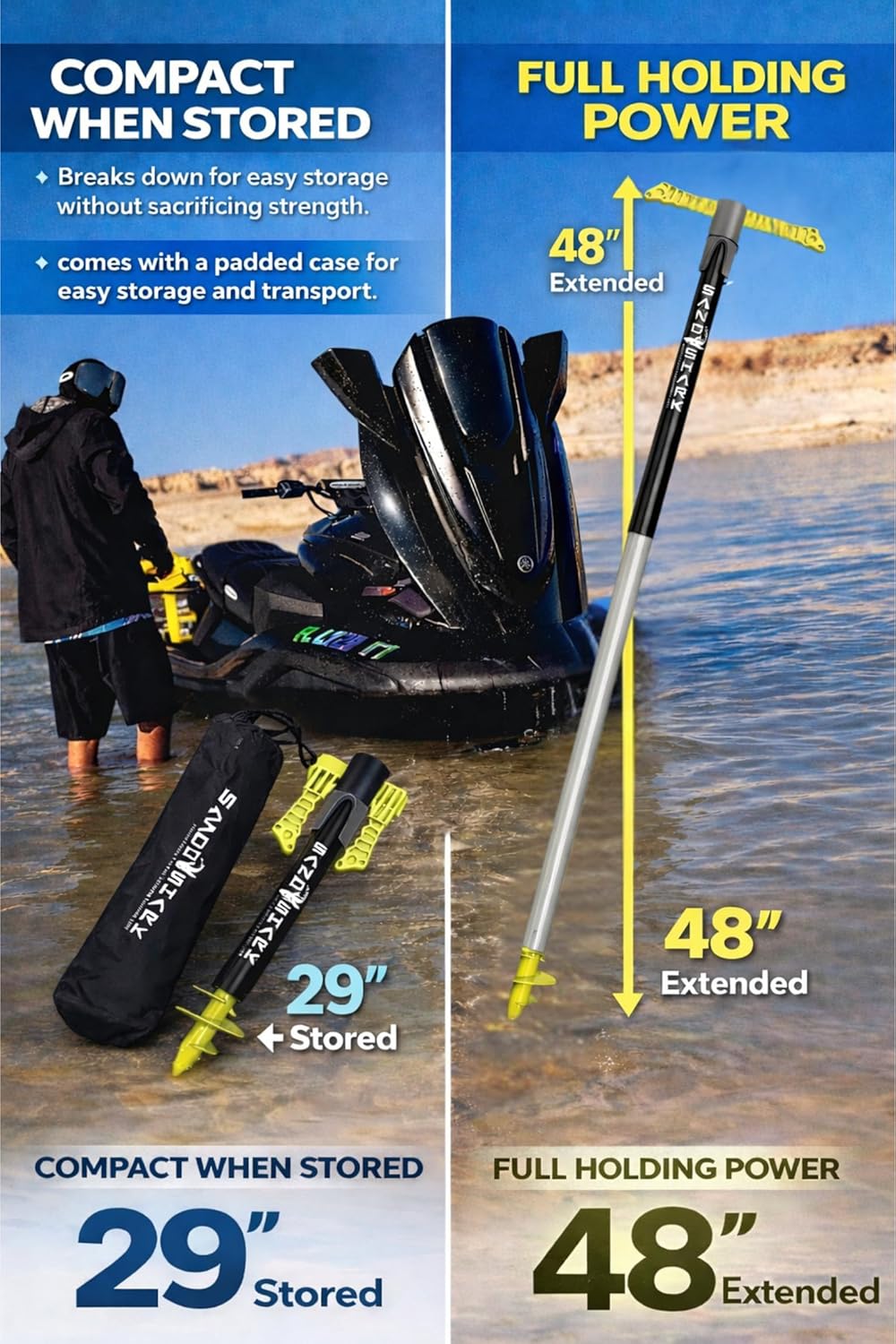 All New Patent Pending Design for 2025- SuperSport 3.0 Anchor -- Adjusts 29"-48"