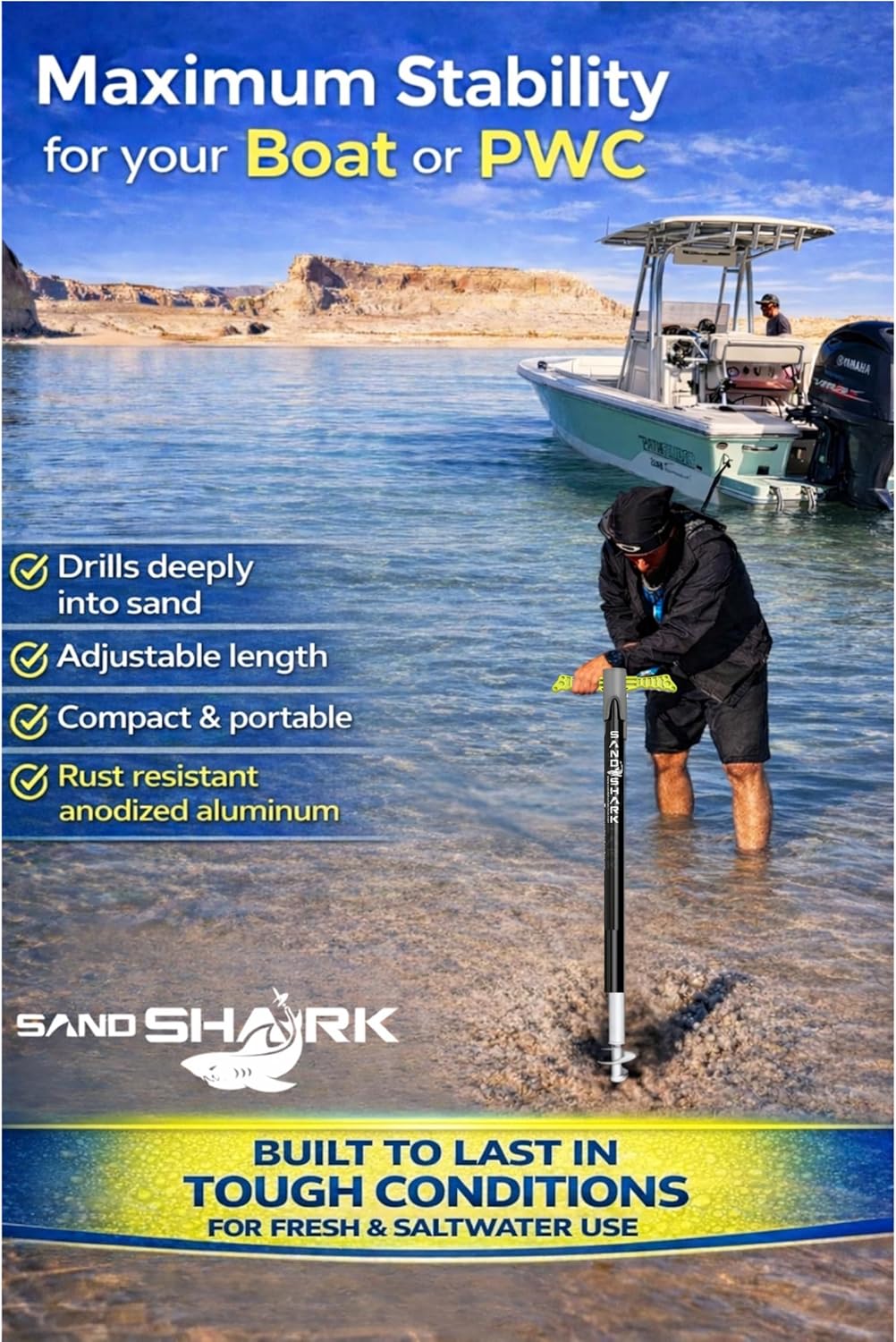 All New Patent Pending Design for 2025- SuperSport 3.0 Anchor -- Adjusts 29"-48"
