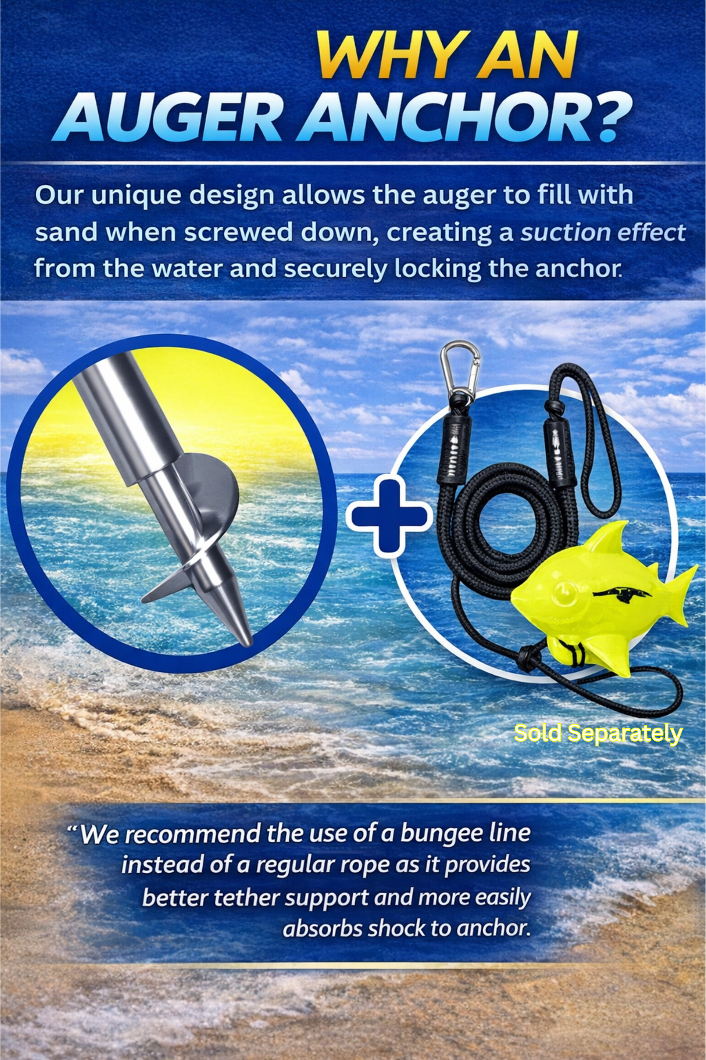 Ultimate Large - Premium Screw in Boat & Pontoon, Stainless Steel (29"-48", Case)