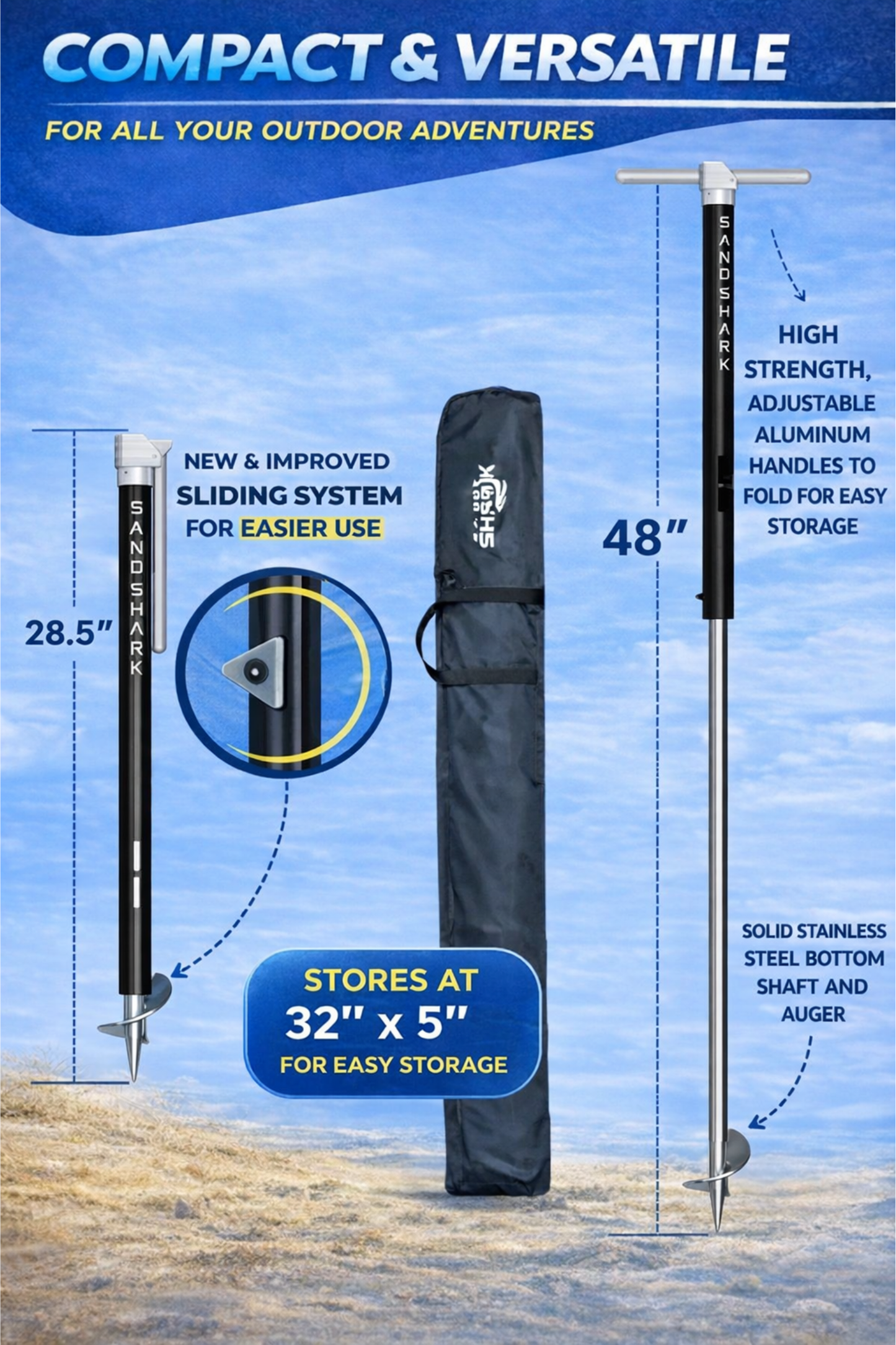 Ultimate Large - Premium Screw in Boat & Pontoon, Stainless Steel (29"-48", Case)