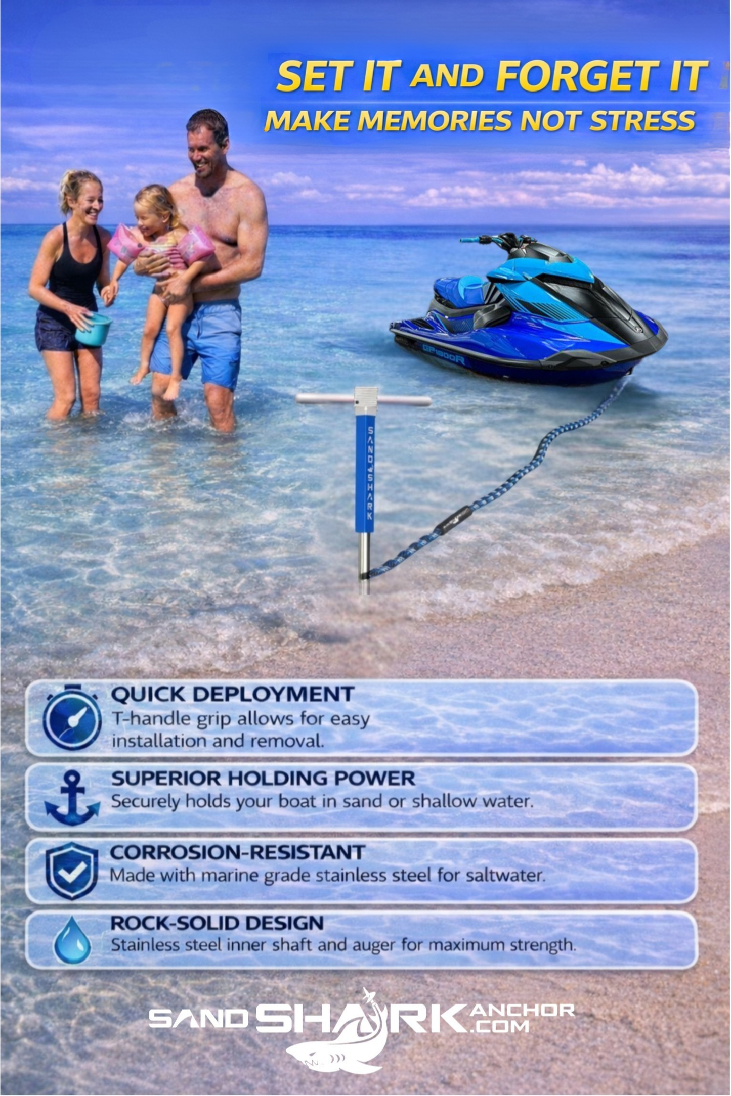 PWC Anchor by Sandshark – The Ultimate Anchor for Jet Skis & Personal Watercraft