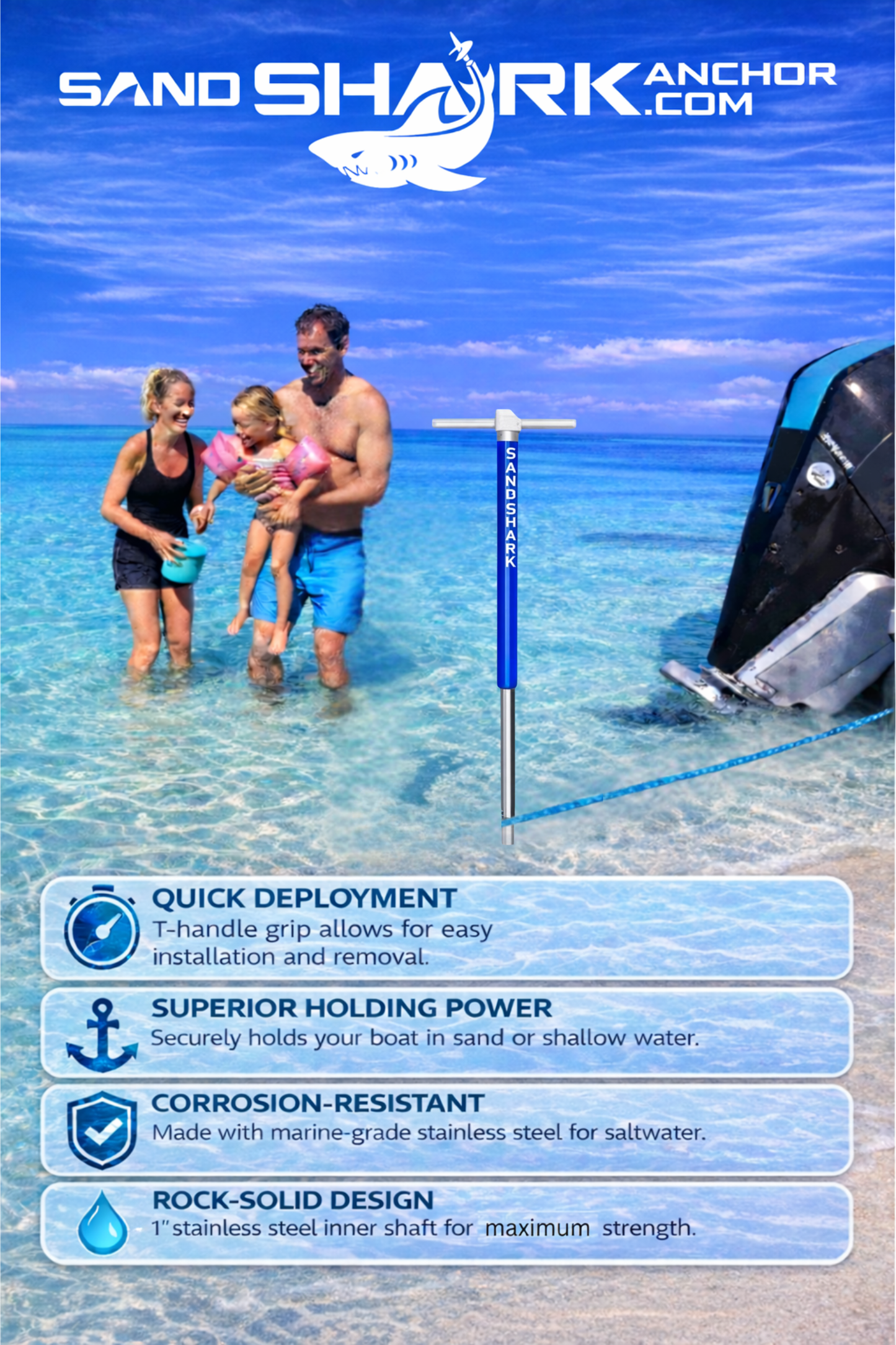 NEW for 2025 Ultimate XL 3.0  – Heavy-Duty Anchor for Boats, Pontoons, Tritoons