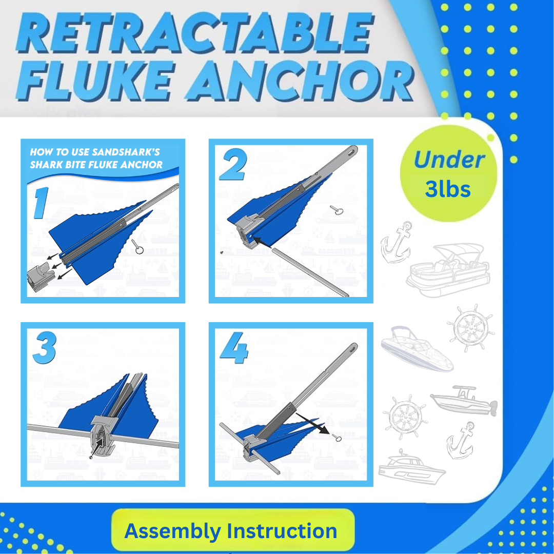 Fluke Anchor by Sandshark – Premium Anchor for Boats & Pontoons