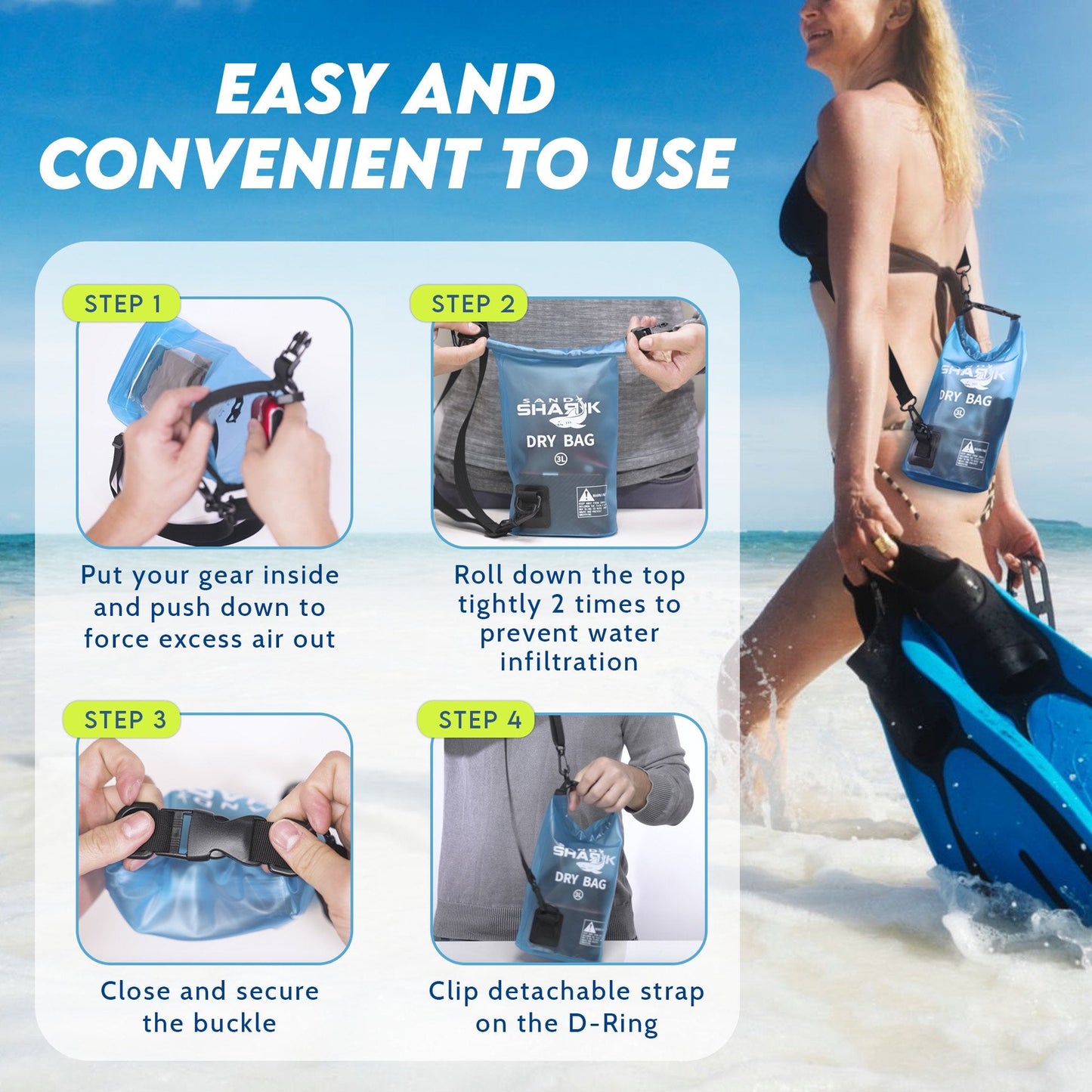 SandShark Anchor 3L Waterproof Dry Bag – Compact & Durable