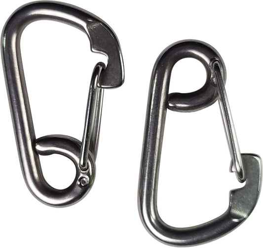 2PK SandShark Carabiner Clips 5/16" (8mm) - Stainless Steel Clip for Boat Lines