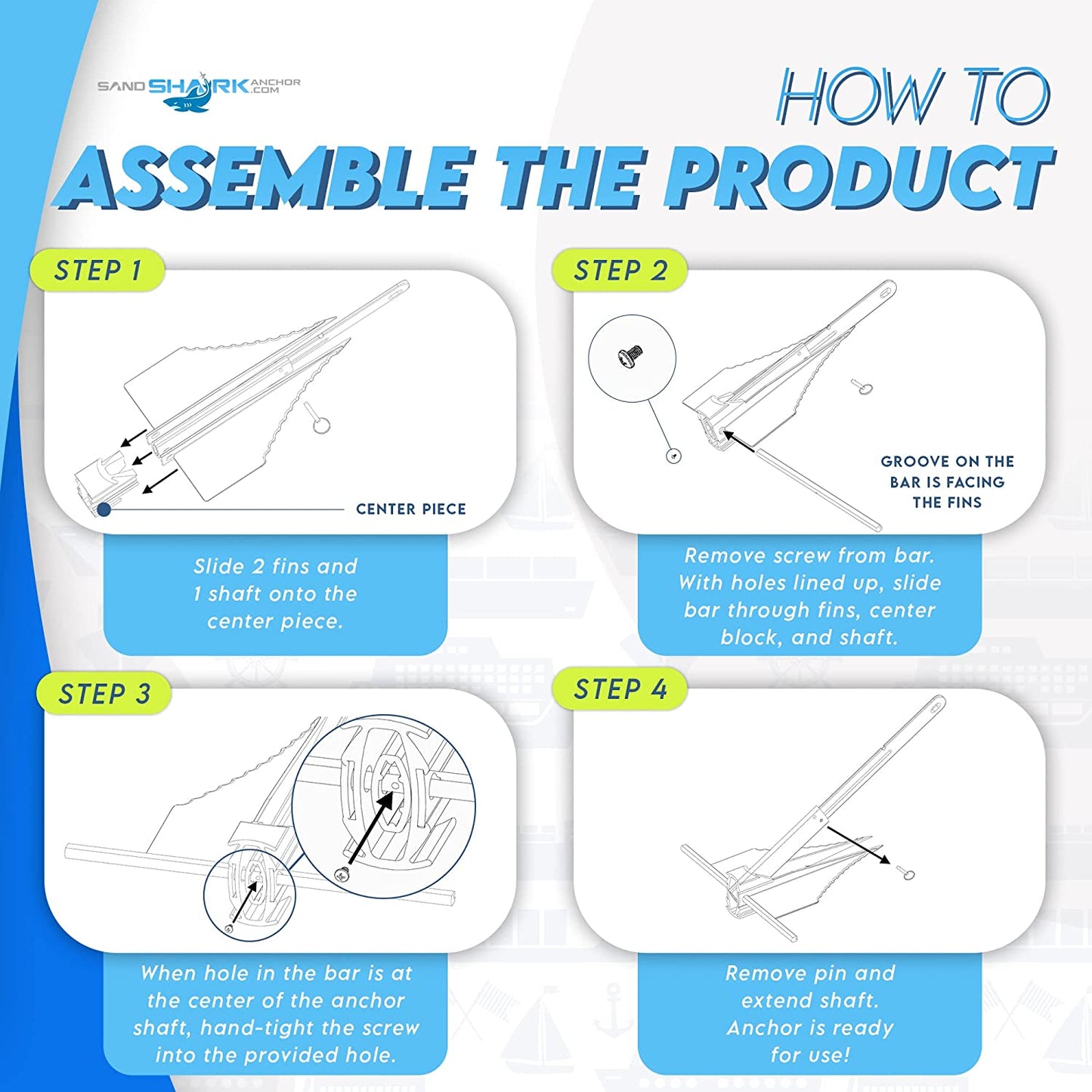Fluke Anchor by Sandshark – Premium Anchor for Boats & Pontoons